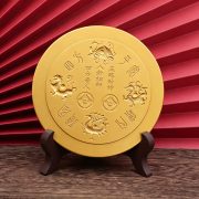 Seiko Mountain Sea Town Round Plate Torsion Four Divine Beasts Pattern Indoor Desktop Ornaments New Home Opening Lucky Gift Crafts - Image 2