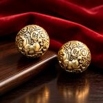 实心黄铜马上发财手球手把件解压文玩创意桌面摆件健身手球工艺品