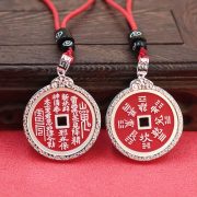 Custom Metal Pendant Vintage Chinese Style Mountain Ghost Coin Necklace Traditional Red Soil Coin Design with Retro Safety Buckle - Image 4