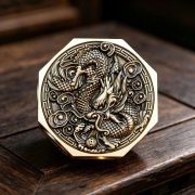 Elegant Eight-Sided Dragon Zodiac Money-Handling Figurine with Precision Relief craftsmanship Portable Stress Relief Handpiece - Image 4