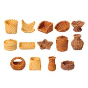 Creative Miniature Customizable Decorative Wicker Basket Bamboo Woven DIY Decoration Accessories Resin Craft Small Ornament - Image 5