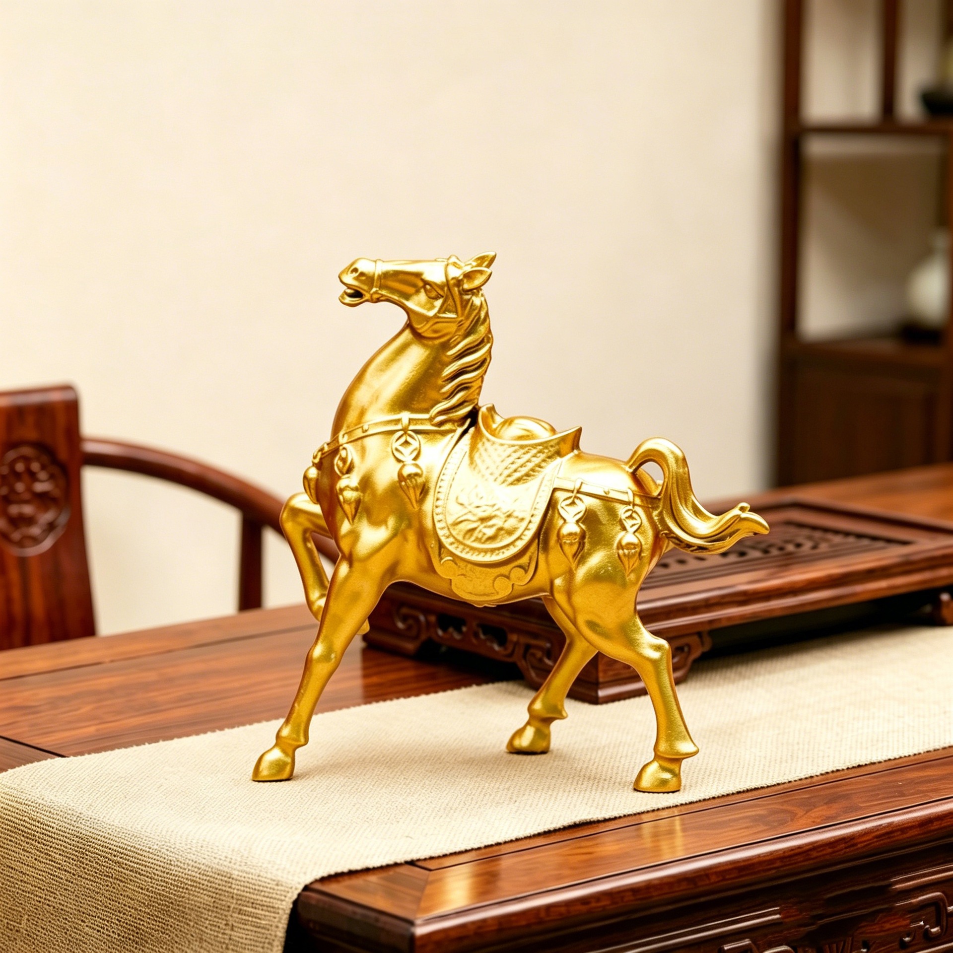 O1CN01AmmgNG1X6npFPMSh7_2218444492875-0-cib.jpg Creative Metal Horse Figurine Zodiac Decoration Wealth Attracting Office Living Room Desktop Ornament Customized Gift - Image 1