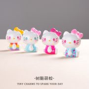 Adorable Cartoon Rainbow Cat Resin Craft Customizable Decorative Ornaments for Desktop Car Anime Themed Decorations - Image 2