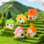 Creative Retro Thatched Roof Chimney House Series DIY Dollhouse Decoration Accessories Customizable Resin Tabletop Ornaments - Image 3