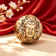 新款观音手球实心黄铜佛像手把件深雕工艺品摆件平安结缘创意礼品 - Image 4