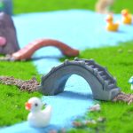 Customizable Decorative Resin Landscape Ornament Miniature Bridge Running Water Rockery Simulation Board Brick Aquarium Decoration
