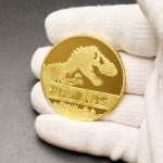Jurassic Park Dinosaur Commemorative Coin Custom Metal Medal Badge Collectible Gold Plated Souvenir for Fans of Movies