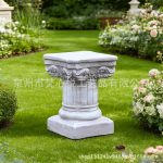 European Style Weathered Flower Pot Base Roman Column Decorative Ornaments Customizable Vintage Garden Wedding Props Resin Crafts
