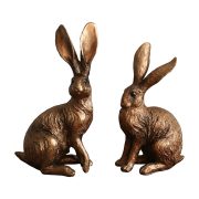 American Country Style Aged Resin Craft Simulated Bronze Long-Eared Rabbit Decorative Ornaments Customizable Garden Courtyard Props - Image 5