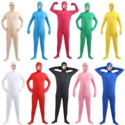 Adult Halloween Cosplay Costume Tight One-Piece Invisible Man Black Suit Stage Performance Clothing for Men - Image 5