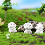 微景观摆件可爱动物  卡通小白狗  调皮卡通小狗  植物树脂配件 - Image 3