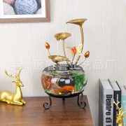 Creative Mini Fish Tank Circulating Water Fountain Ornament for Wealth Attraction Home Living Room Office Desktop Decor - Image 3