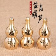 New Custom Metal Medal Badge Hollow Design Can Be Filled With Vermilion Openable Copper Gourd Pendant Ornament Keychain - Image 2