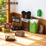 Retro Creative Radio Old Leather Case Eighties Furniture Diy Dollhouse Decorative Accessories Desktop Miniature Ornaments - Image 2