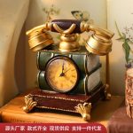 European Style Retro Table Clock Customizable Decorative Ornament for Home Bedroom Living Room Office Creative Display