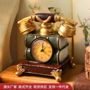 European Style Retro Table Clock Customizable Decorative Ornament for Home Bedroom Living Room Office Creative Display