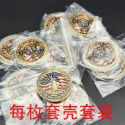 1776-2026独立250周年彩绘镀仿金硬币收藏把玩美国自由女神纪念章 - Image 4