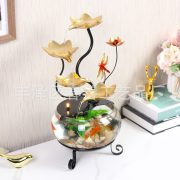 Minimalist Desktop Small Glass Aquarium Waterfall Ornament for Wealth Attracting Suitable for Living Room Office Coffee Table - Image 2