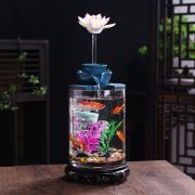 Flowing Water Fountain Ornament Desktop Decoration Fish Tank Sprinkler Wealth Attracting Landscape Circular Water Feature - Image 3