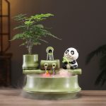 Lotus Flower Flowing Water Fountain Ornament Ceramic Home Office Desktop Decoration Chinese Style Wealth Circulation New Living Room Opening