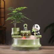 Lotus Flower Flowing Water Fountain Ornament Ceramic Home Office Desktop Decoration Chinese Style Wealth Circulation New Living Room Opening