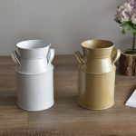 Simple European Style Metal Flower Vase Iron Art Dry Flower Vintage Rusted Metal Flower Basket Cross-Border Iron Barrel