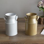 Simple European Style Metal Flower Vase Iron Art Dry Flower Vintage Rusted Metal Flower Basket Cross-Border Iron Barrel