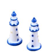 Customizable Decorative Ornament Mediterranean Style White Blue Edge Lighthouse Aquarium Landscape Decoration Resin Craft - Image 6
