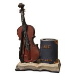Retro Sax Violin Book Decorative Resin Pen Holder Customizable Living Room Study Desktop Decoration Artisanal Craft