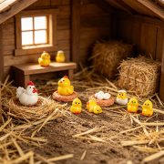 Customizable Decorative Resin Ornament Miniature Farm Scene Chicken Coop Cute Rooster Hen Design DIY Decorative Accessory - Image 2