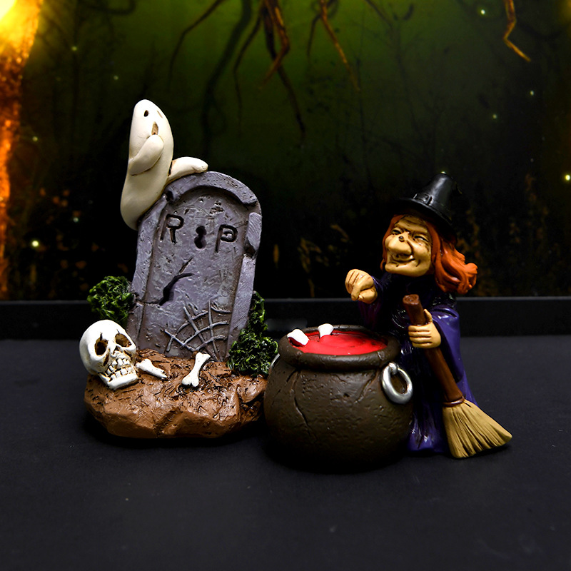 O1CN01Cs1ql7264ymGZv80J_2219010487609-0-cib.jpg Halloween Decorative Ornaments Customizable Witch Ghost Tree Sprite Cute Desktop Creative DIY Miniature Landscape Gifts Home - Image 1