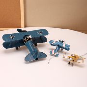复古怀旧铁艺飞机模型摆件战斗机航空模型玩具家居办公室卧室摆设 - Image 3