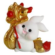 Adorable Customizable Decorative Ornaments Lion Dance New Year Rabbit Resin Garden Artistry Festive Home Decor Accessories