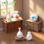 Creative Miniature Flower Decorative Ornament Narrow Mouth Bottle Dollhouse DIY Accessories Desktop Miniature Scene Decor