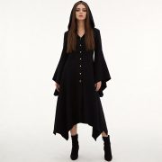 Medieval Gothic Vampire Women's Skirt Custom Mascot Costume Vintage Hooded Women's Dress for Halloween Cosplay Cross-Border Amazon - Image 2