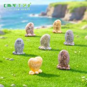 爱情石头 苔藓微景观造景Diy树脂工艺品 写字小石头 情侣礼品摆件 - Image 2