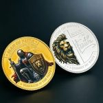 Faith Shield Knight Commemorative Coin Custom Metal Medal Badge Dual Color Process 3D Relief Gold Silver Plated Collectible Gift
