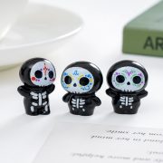 可爱搞怪亡灵节骷髅公仔萌粒 diy装饰品挂配件车载桌面树脂小摆件 - Image 3