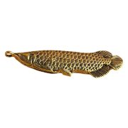 Bronze Golden Dragon Fish 3D Scale Pattern Annual Wealth Car Decoration Amulet Wholesale Custom Metal Medal Badge