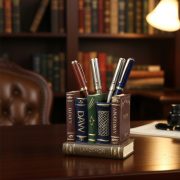 Retro Style Resin Decorative Ornament Customizable Bookends Home Living Room Desktop Storage Multi-Function Creative Pen Holder - Image 3