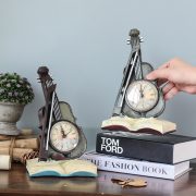 Customizable Decorative Resin Ornament Creative Gift Home Decoration Book Violin Theme Clock Design Personalized Style - Image 4