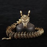 Bronze Dragon Metal 3D Interactive Statue Five-Clawed Dragon Handheld Craftwork Customizable Metal Badge Display for Showrooms - Image 4
