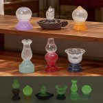Customizable Retro Glow Oil Lamp Resin Desktop Decoration Vintage Coal Oil Lamp Model DIY Craft Ornament