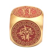 黄铜手把件红油日进斗金吉祥如意六面转转可旋转纯铜摆件铜工艺品 - Image 5