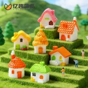 Creative Retro Thatched Roof Chimney House Series DIY Dollhouse Decoration Accessories Customizable Resin Tabletop Ornaments - Image 2