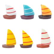 Creative Dual-Sail Miniature Boat Decorative Ornaments Customizable Handmade Resin Craft for Eco-Ball Ocean Scenery Decoration - Image 5