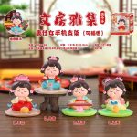 文房雅集唐仕女手机支架唐小环摆件汽车装饰品树脂工艺品摆设批发