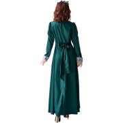 Halloween High Collar Lace Maids Long Dress Adult Stage Performance Costume Includes Bat Headwear Elegant Lady Servant Outfit