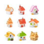 Creative Retro Thatched Roof Chimney House Series DIY Dollhouse Decoration Accessories Customizable Resin Tabletop Ornaments - Image 5