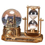 Retro Ferris Wheel Crystal Ball Hourglass Customizable Decorative Ornaments Musical Box Desktop Decorations For Students Office - Image 5